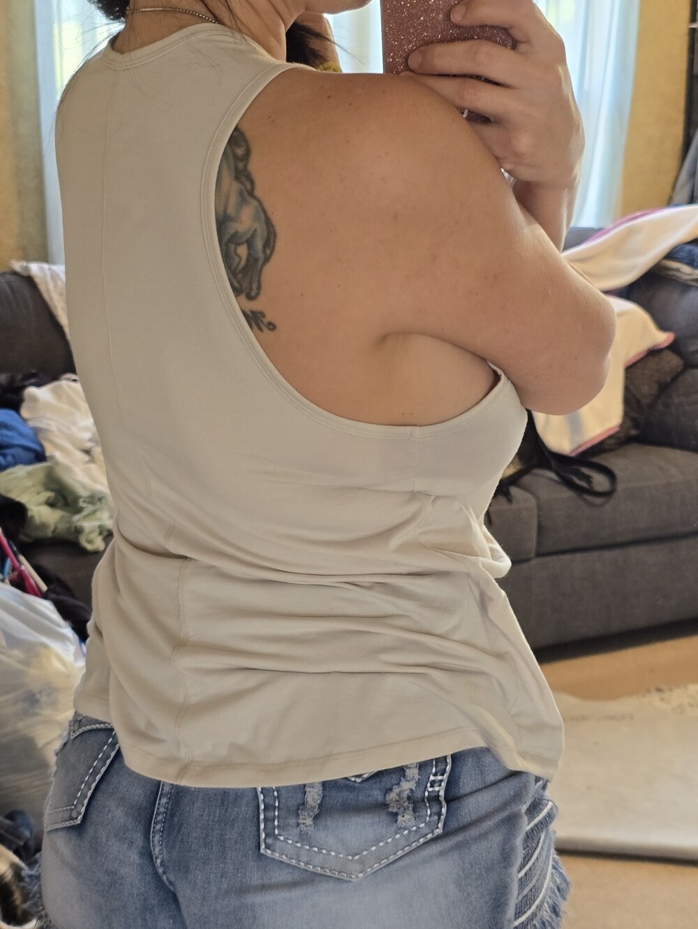 all in motion White Graphic Tank Top - "I bend so I don't break" - Picture 3 of 5